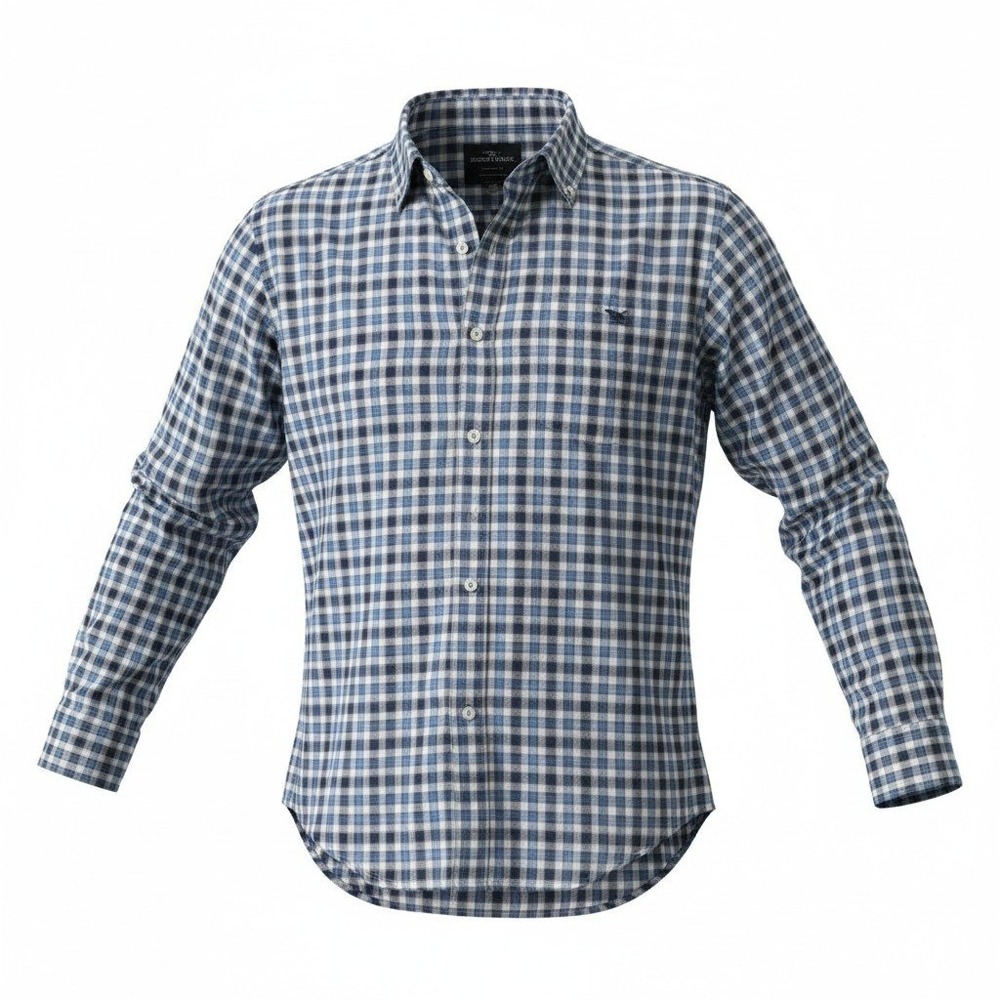 Rodd & Gunn Mens 2XL Blue Gingham Check Button Down Shirt Italian Fabric